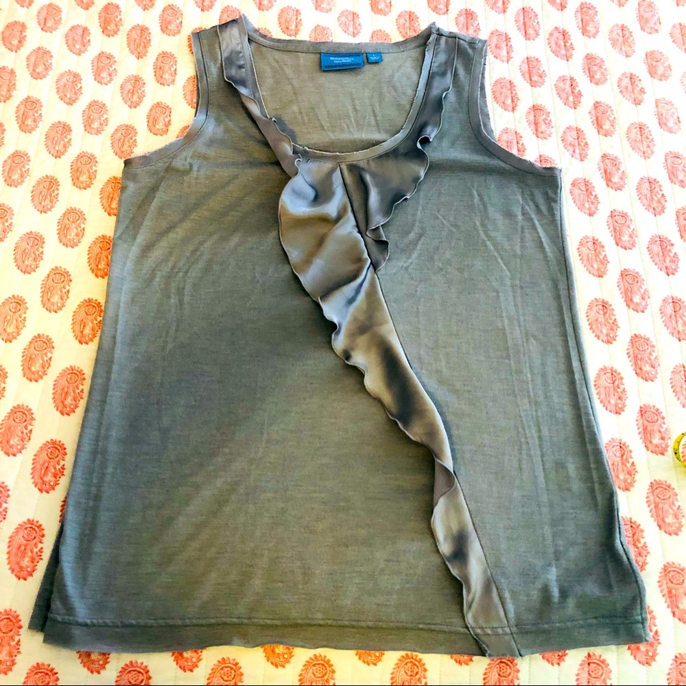 SIMPLY VERA Dressy Top with Satin Accent-Large